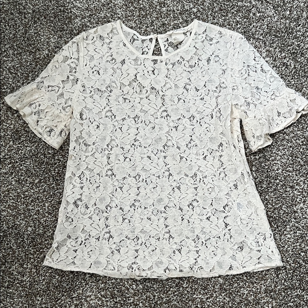 H&M Cream Lace Blouse